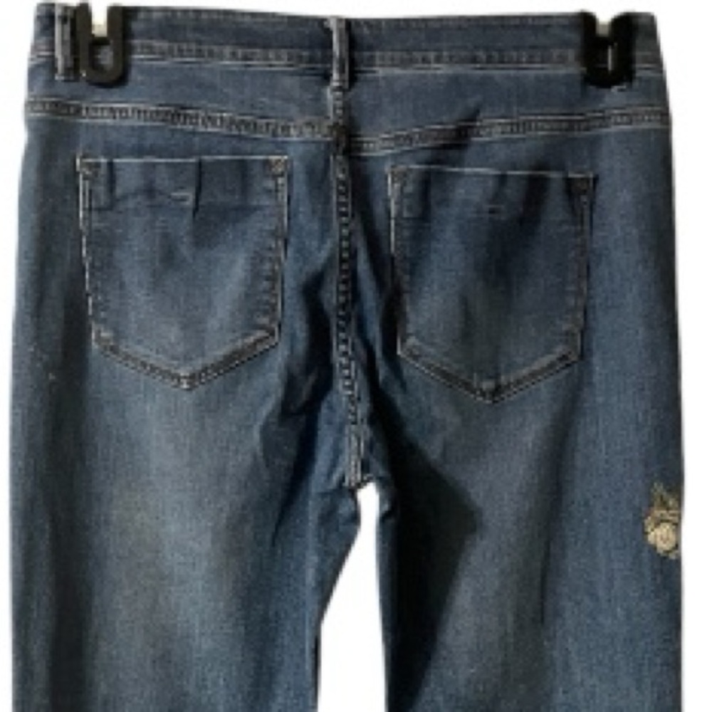 J Jill Denim Weekender Straight Leg Jeans, Cotton blend, Embroidery, Boho, Sz 8 - Picture 8 of 12